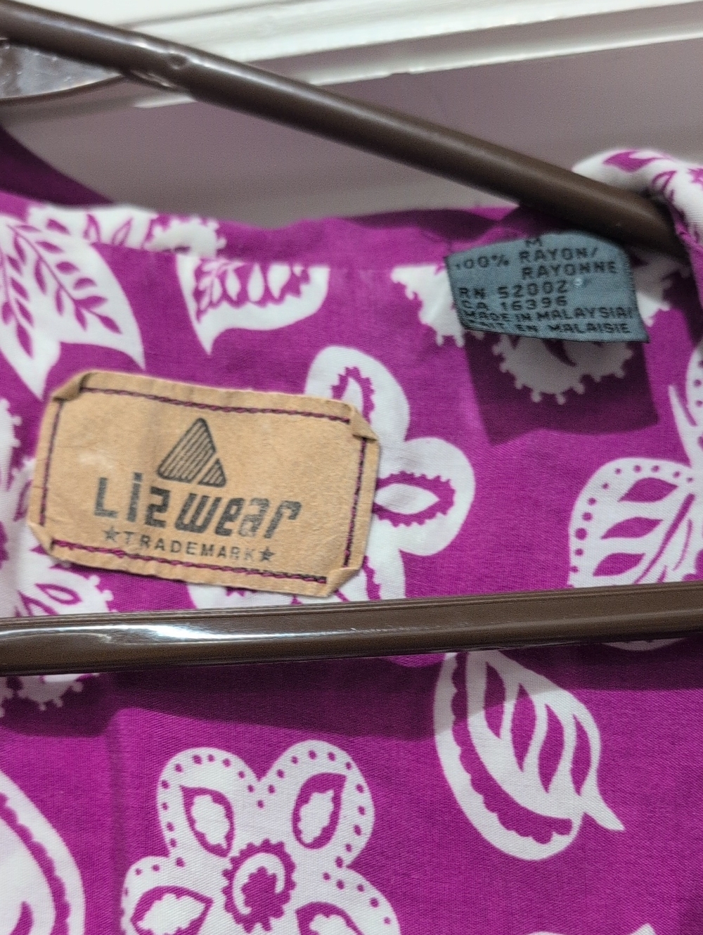 Liz Claiborne Purple and White Floral Tote